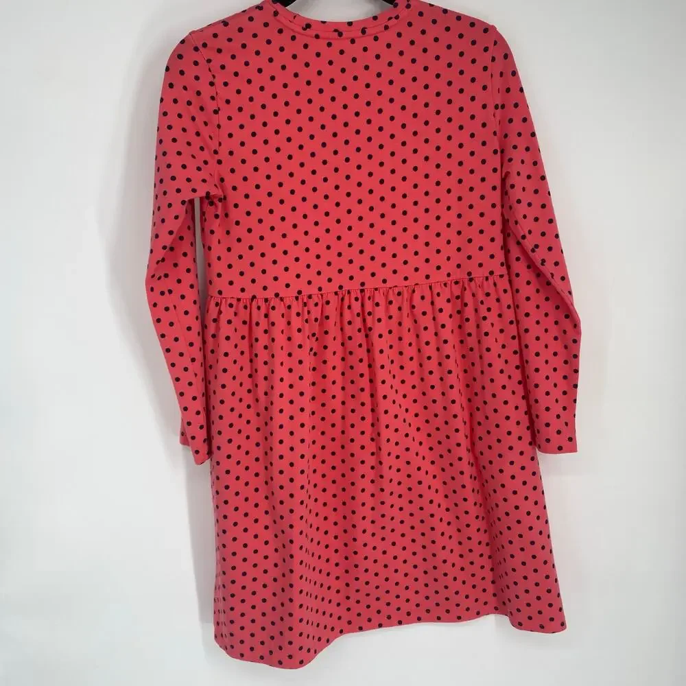 Vineyard Vines Dress & Leggings Girls Large‎ Salmon & Black Polka Dot Preppy